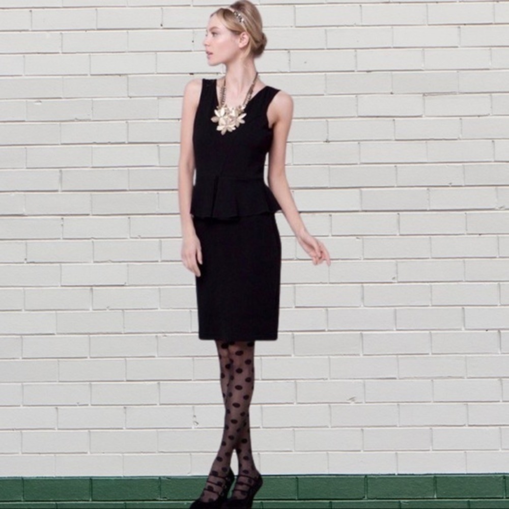 Ganni for Anthro Miss Marple Peplum LBD Dress